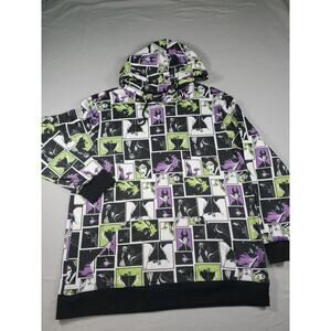 Disney Villains Mens Maleficent Hoodie Sweatshirt Sz XL All Over Print Pullover